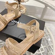 Chanel Sandals Calfskin Beige 15mm - 6