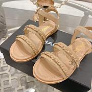 Chanel Sandals Calfskin Beige 15mm - 4