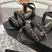 Chanel Sandals Calfskin Black 15mm - 6