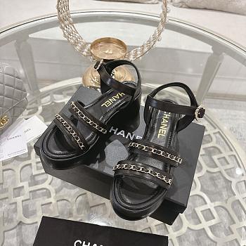 Chanel Sandals Calfskin Black 60mm