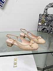 Dior Ballet Slingback Pump Beige Quilted Cannage Calfskin 30mm - 1