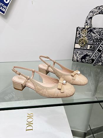 Dior Ballet Slingback Pump Beige Quilted Cannage Calfskin 30mm