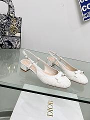 Dior Ballet Slingback Pump White Quilted Cannage Calfskin 30mm - 1