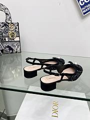 Dior Ballet Slingback Pump Black Tweed with White Microcannage Motif - 6