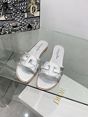 Dior D-Club Slide Silver Tone Laminated Calfskin - 4