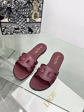 Dior D-Club Slide Burgundy Calfskin
