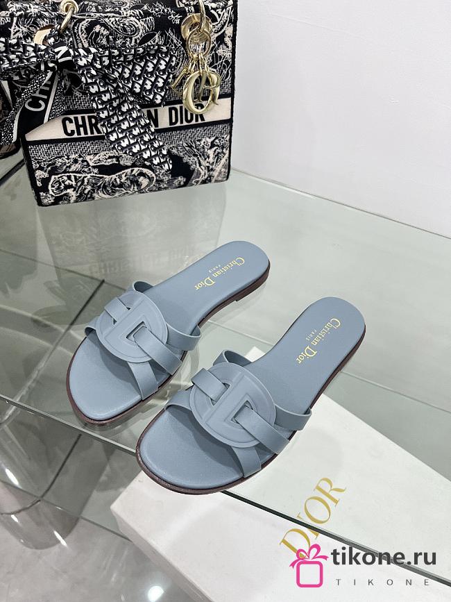 Dior D-Club Slide Blue Calfskin - 1