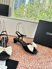 Chanel Sandals Grosgrain Black & Ivory - 3