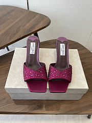 Jimmy Choo Skye 70 Winter Bloom and Violet Orchid Satin Mules with Degrade Crystal - 1