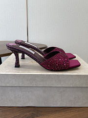 Jimmy Choo Skye 70 Winter Bloom and Violet Orchid Satin Mules with Degrade Crystal - 6