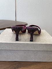 Jimmy Choo Skye 70 Winter Bloom and Violet Orchid Satin Mules with Degrade Crystal - 5