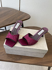 Jimmy Choo Skye 70 Winter Bloom and Violet Orchid Satin Mules with Degrade Crystal - 3