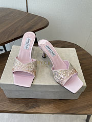 Jimmy Choo Skye 70 Silky Blush Satin Mules with Degrade Crystal - 4
