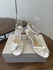 Jimmy Choo Sacaria 85 Ivory Tulle Sandals with Pearl Detail - 3