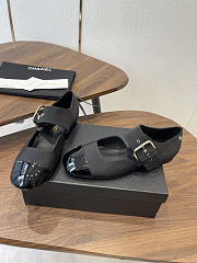 Chanel Mary Janes Grosgrain & Patent Calfskin Black G47028 - 3