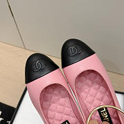 Chanel Ballet Flats Lambskin Light Pink & Black G46932 - 6