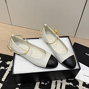 Chanel Ballet Flats Lambskin White & Black G46932 - 5