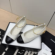 Chanel Ballet Flats Lambskin White & Black G46932 - 3