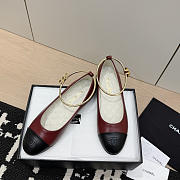 Chanel Ballet Flats Lambskin Burgundy & Black G46932 - 5