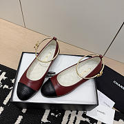 Chanel Ballet Flats Lambskin Burgundy & Black G46932 - 4