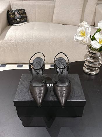 Chanel Slingbacks Iridescent Lambskin & Lambskin Black 90mm G47082