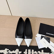 Chanel Ballet Flats Iridescent Lambskin & Lambskin Black & White - 1