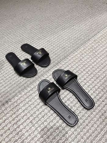 Celine Coast Mule In Lambskin Black