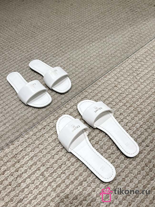 Celine Coast Mule In Lambskin White - 1