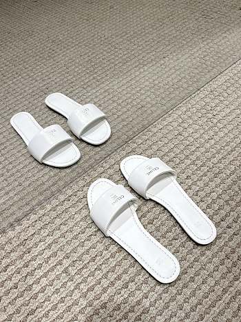 Celine Coast Mule In Lambskin White