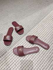 Celine Coast Mule In Lambskin Burgundy - 3