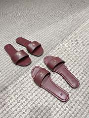 Celine Coast Mule In Lambskin Burgundy - 1