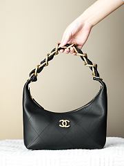 Chanel Hobo Handbag Shiny Calfskin & Gold-Tone Metal Black AS5837 - 28x24x8cm - 1