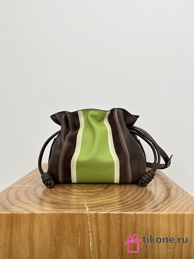 Loewe Medium Flamenco Clutch Landscape in Nappa Calfskin Dark Brown - 30x24.5x10.5cm - 1