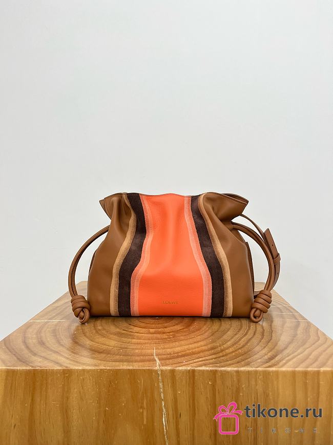 Loewe Medium Flamenco Clutch Landscape in Nappa Calfskin Brown - 30x24.5x10.5cm - 1