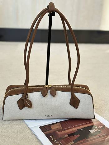 Alaia Le Teckel Medium Bag In Canvas Brown - 33x11x10cm