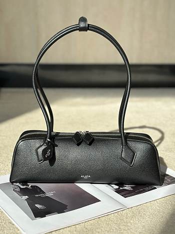 Alaia Le Teckel Medium Bag In Goatskin Black - 33x11x10cm