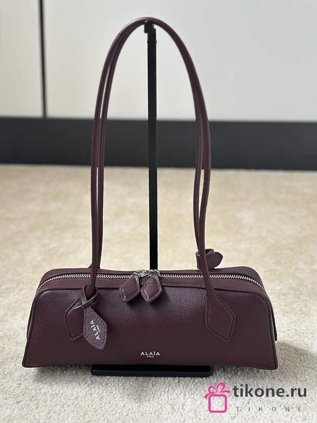 Alaia Le Teckel Medium Bag In Goatskin Burgundy - 33x11x10cm - 1