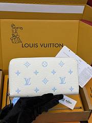 LV Zippy Wallet Monogram Empreinte Milky White/ Blue M28131 - 19.5x10.5x2.5cm - 6