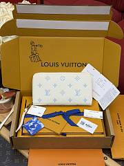 LV Zippy Wallet Monogram Empreinte Milky White/ Blue M28131 - 19.5x10.5x2.5cm - 4