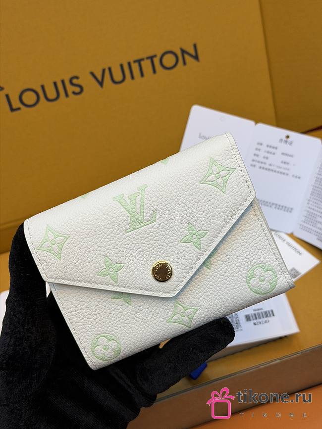 LV Victorine Wallet Monogram Empreinte Milky White/ Jade Green M28249 - 12x9.5x2.5cm - 1