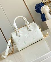 LV Speedy Bandouliere 20 Monogram Empreinte Milky White/ Jade Green M27572 - 20.5x13.5x12cm - 1