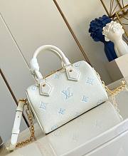 LV Speedy Bandouliere 20 Monogram Empreinte Milky White/ Blue M28314- 20.5x13.5x12cm - 1