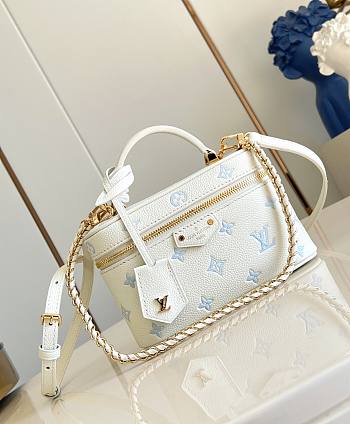 LV Vanity Chain Pouch Monogram Empreinte Milky White/ Blue M27744 - 19x11.5x6.5cm