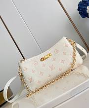 LV Pochette Liv Monogram Empreinte Milky White/ Peach M27741 - 24.5x13.5x6.5cm - 1