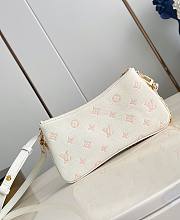 LV Pochette Liv Monogram Empreinte Milky White/ Peach M27741 - 24.5x13.5x6.5cm - 3