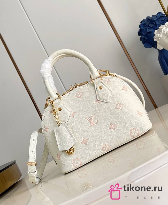 LV Alma BB Monogram Empreinte Milky White/ Peach M27574 - 23.5x17.5x11.5cm - 1