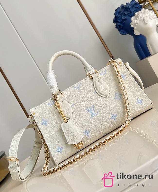 LV OnTheGo East West Monogram Empreinte Milky White/ Blue M27577 - 25x13x10cm - 1