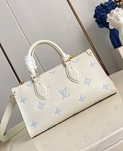 LV OnTheGo East West Monogram Empreinte Milky White/ Blue M27577 - 25x13x10cm - 2