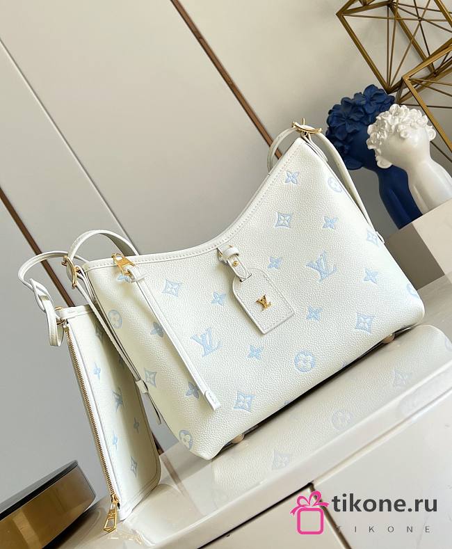 LV CarryAll PM Monogram Empreinte Milky White/ Blue M27573 - 29x24x12cm - 1