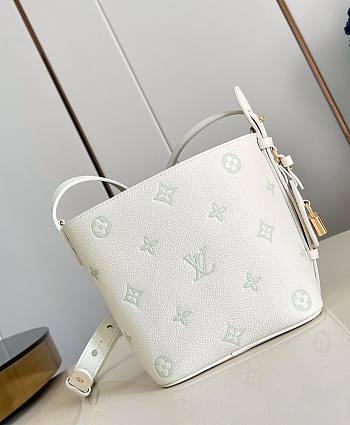 LV All In BB Monogram Empreinte  Milky White/ Jade Green M28315 - 16x18x12cm